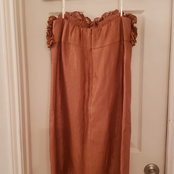Alexia Admor Women's Cocktail Dress Size Medium Copper Brown Strapless Shift - Picture 3 of 4